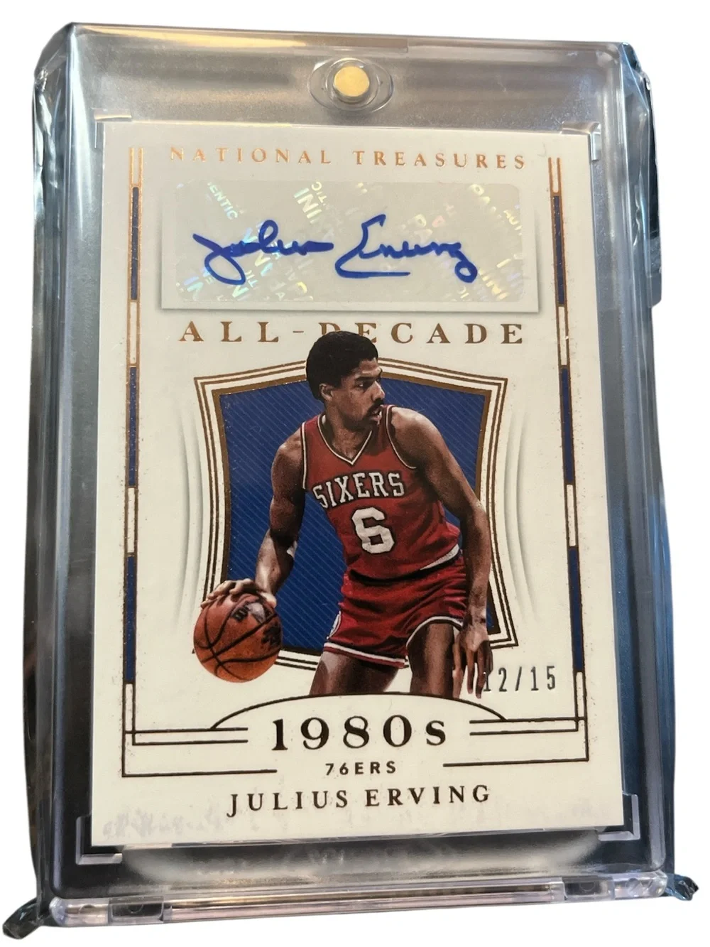 National Treasures Julius Erving All-Decade 1980s Autograph Card - bronze